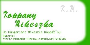 koppany mikeszka business card